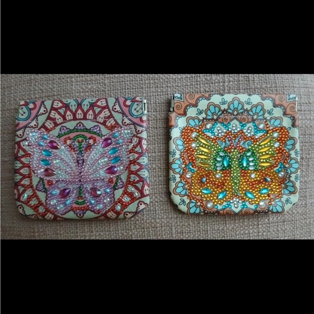 Embellished Butterfly Compact Set - Pink & Gold